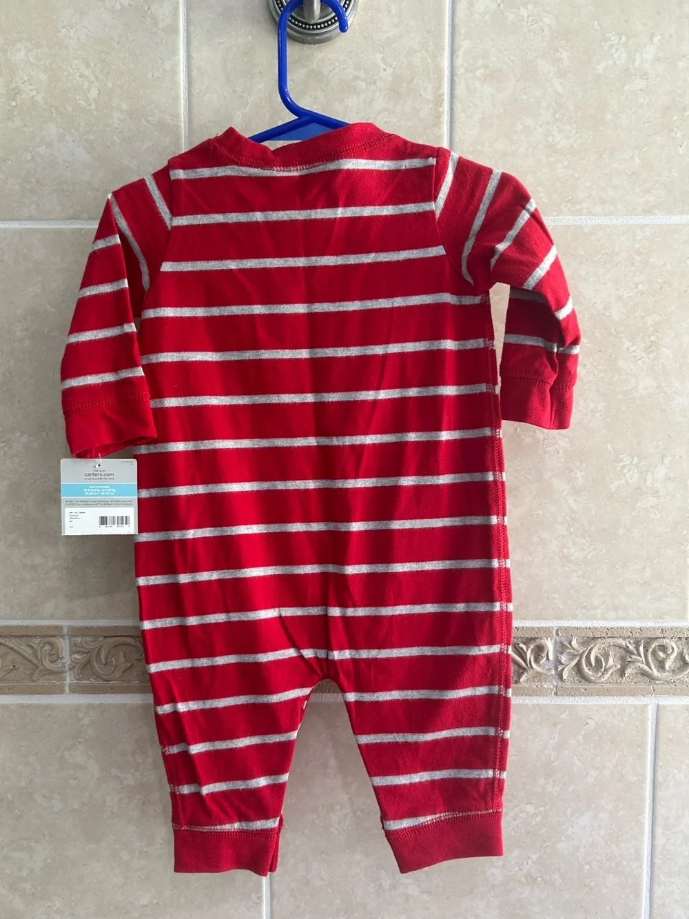 Carter’s Handsome Like Daddy red striped romper NWT